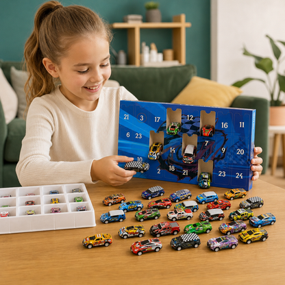 24-Day Race Car Advent Calendar with Surprise Toy Cars
