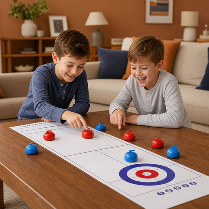 Portable Tabletop Curling Game – 2-Player Competition Set