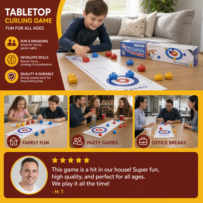Portable Tabletop Curling Game – 2-Player Competition Set