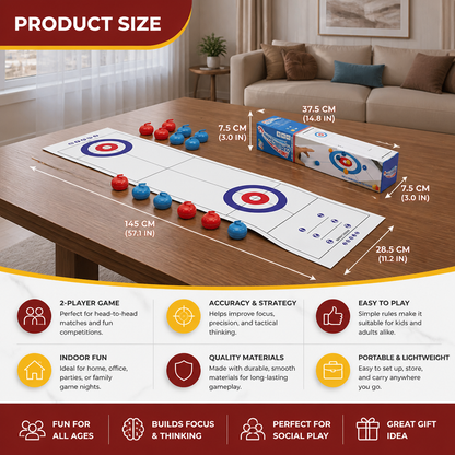 Portable Tabletop Curling Game – 2-Player Competition Set