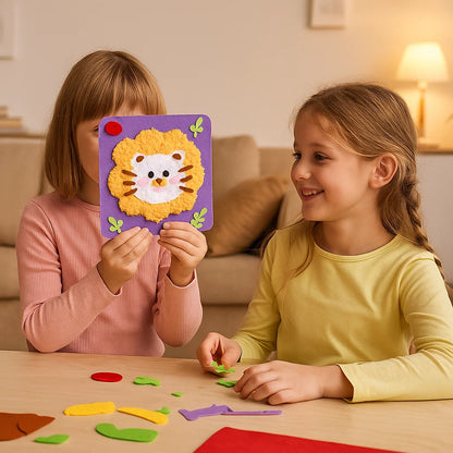 DIY Animal Craft Kit for Kids ⎜ Creative Handmade Material Set with Cartoon Stickers for Fun Learning and Play