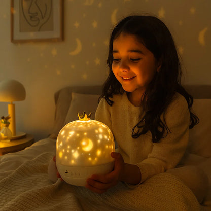 Starry Sky Projector Night Light ⎜ Rotating LED Lamp with Music and Scene Slides for Relaxing Atmosphere