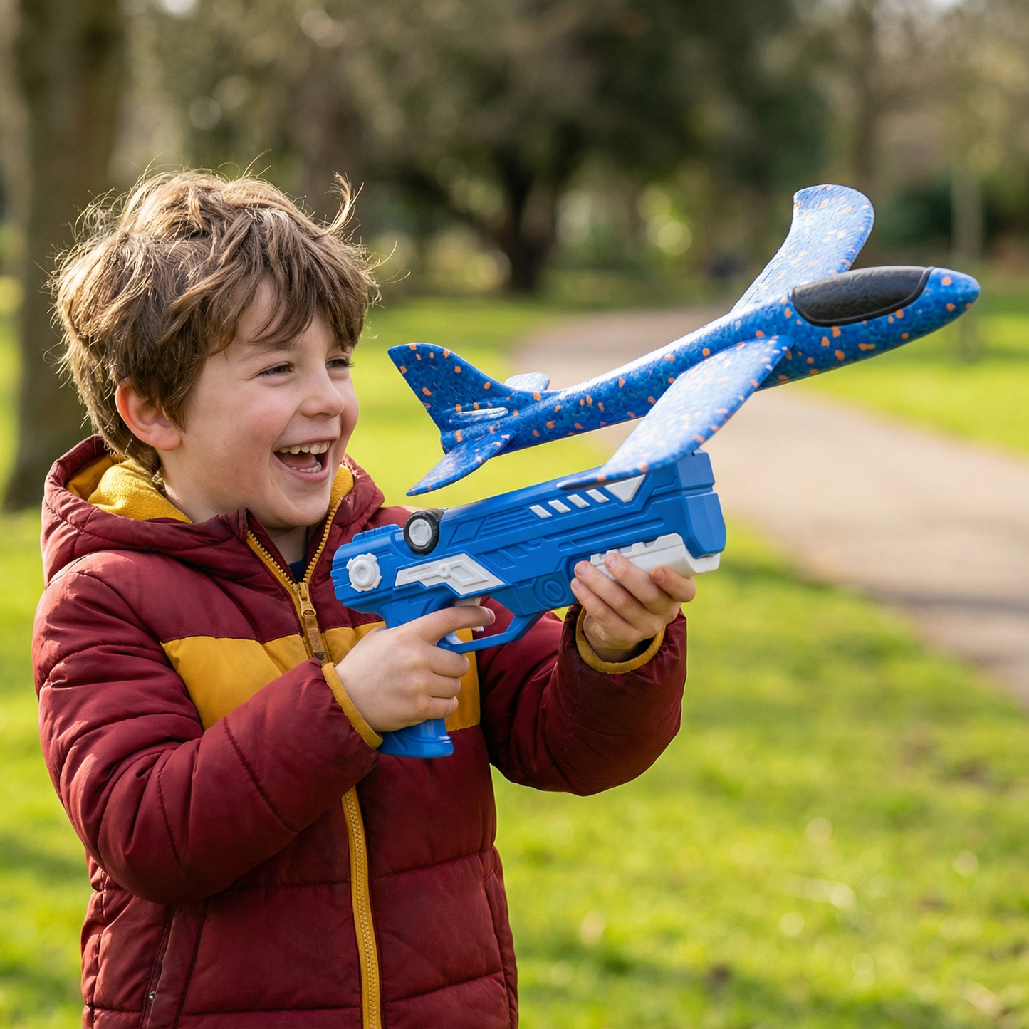 Foam Airplane Launcher for Kids – Interactive Flying Toy with Launch Gun
