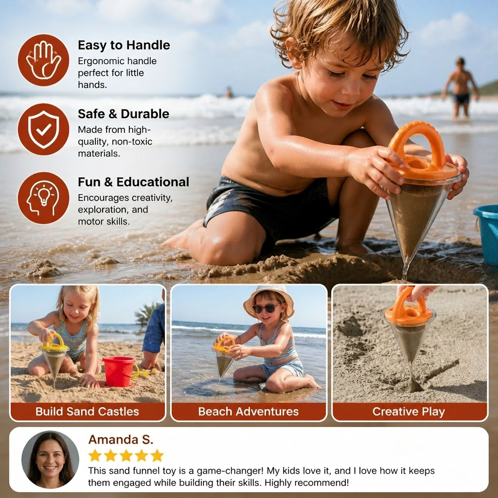 Kids Beach Sand Funnel Toy for Drawing and Pouring