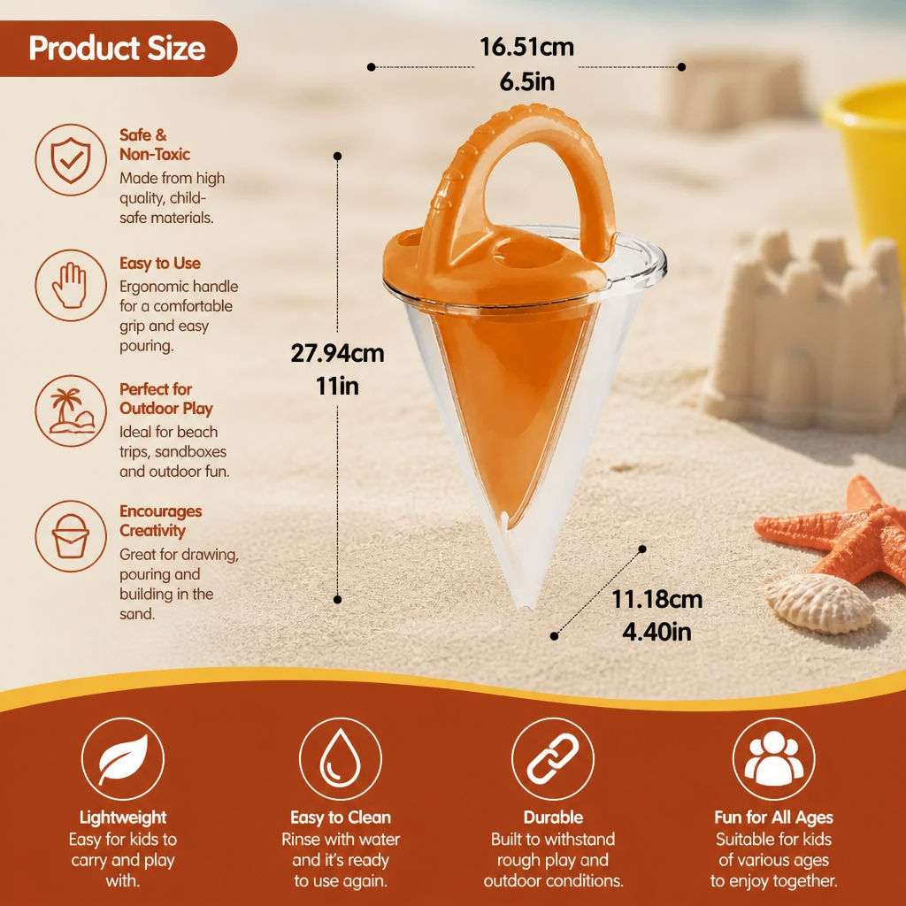 Kids Beach Sand Funnel Toy for Drawing and Pouring