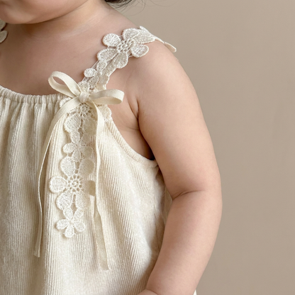Delicate Blossom Linen Dress