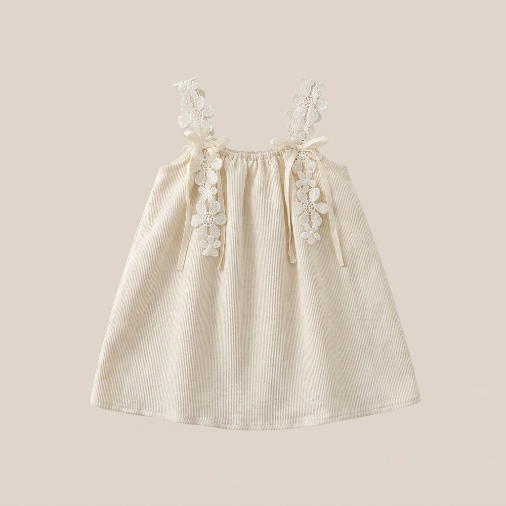 Delicate Blossom Linen Dress