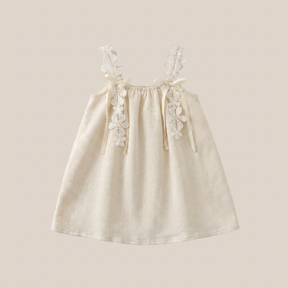 Delicate Blossom Linen Dress