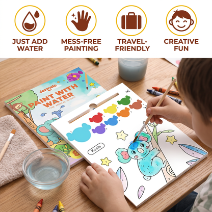 Watercolor Painting Book with Brush – Mess-Free Paint with Water Fun