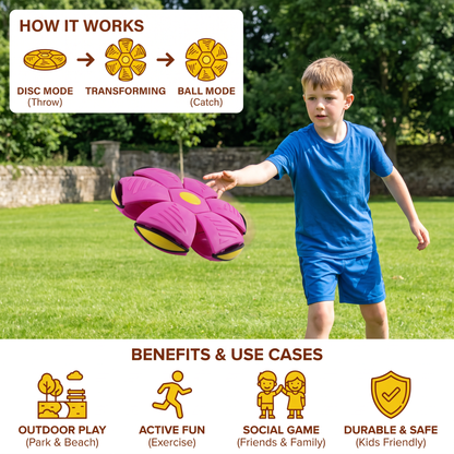 Magic Transforming Flying Disc Ball – Interactive Toy for Kids