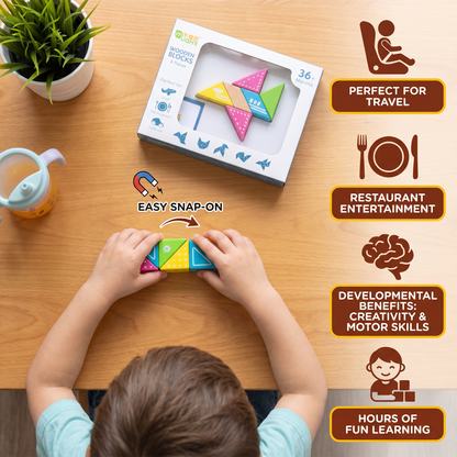 Magnetic Wooden Geometry  Puzzle Blocks