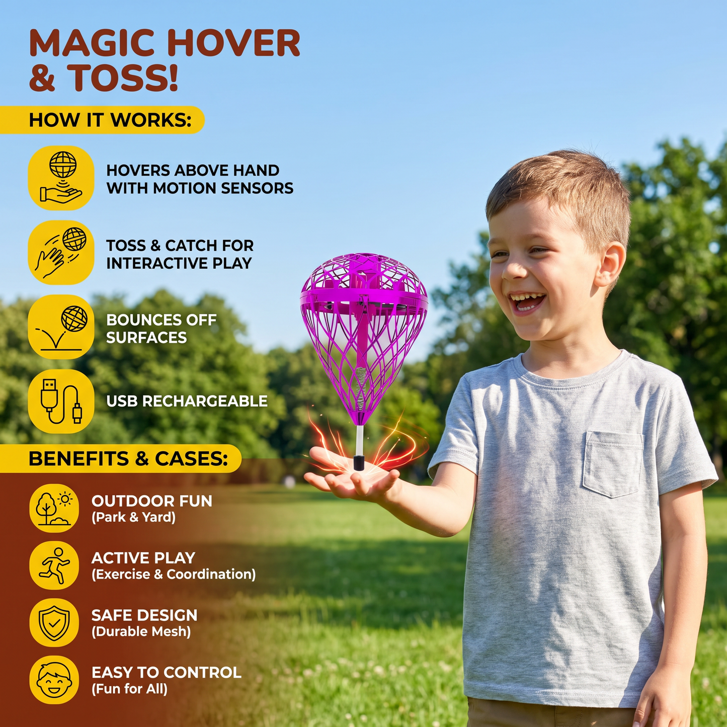 Flying Bouncing Orb Ball – Magic Hover & Toss Toy for Kids