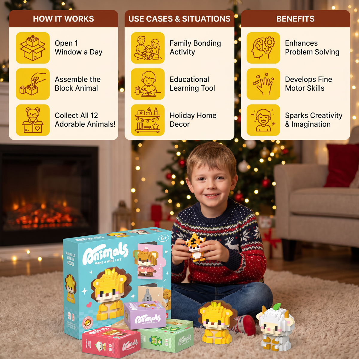Adorable Animal Building Blocks Advent Calendar for Kids
