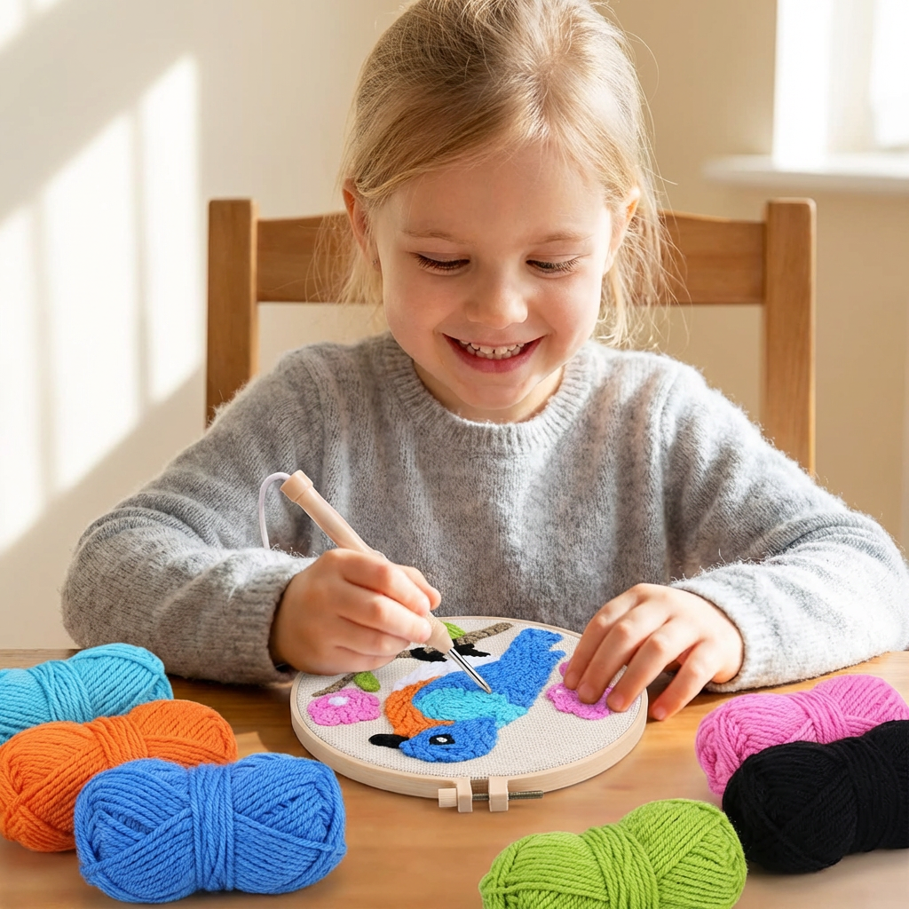 Punch Needle Embroidery Starter Kit – Beginner DIY Set with Beautiful Patterns
