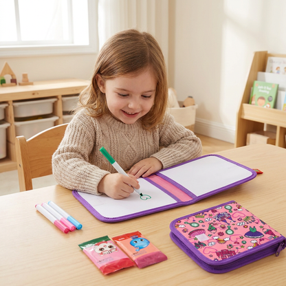 Portable reusable drawing book for children