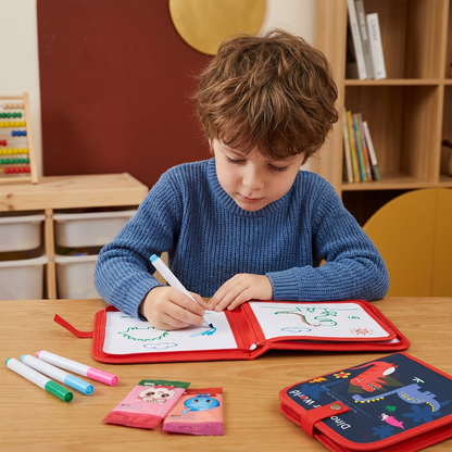 Portable reusable drawing book for children