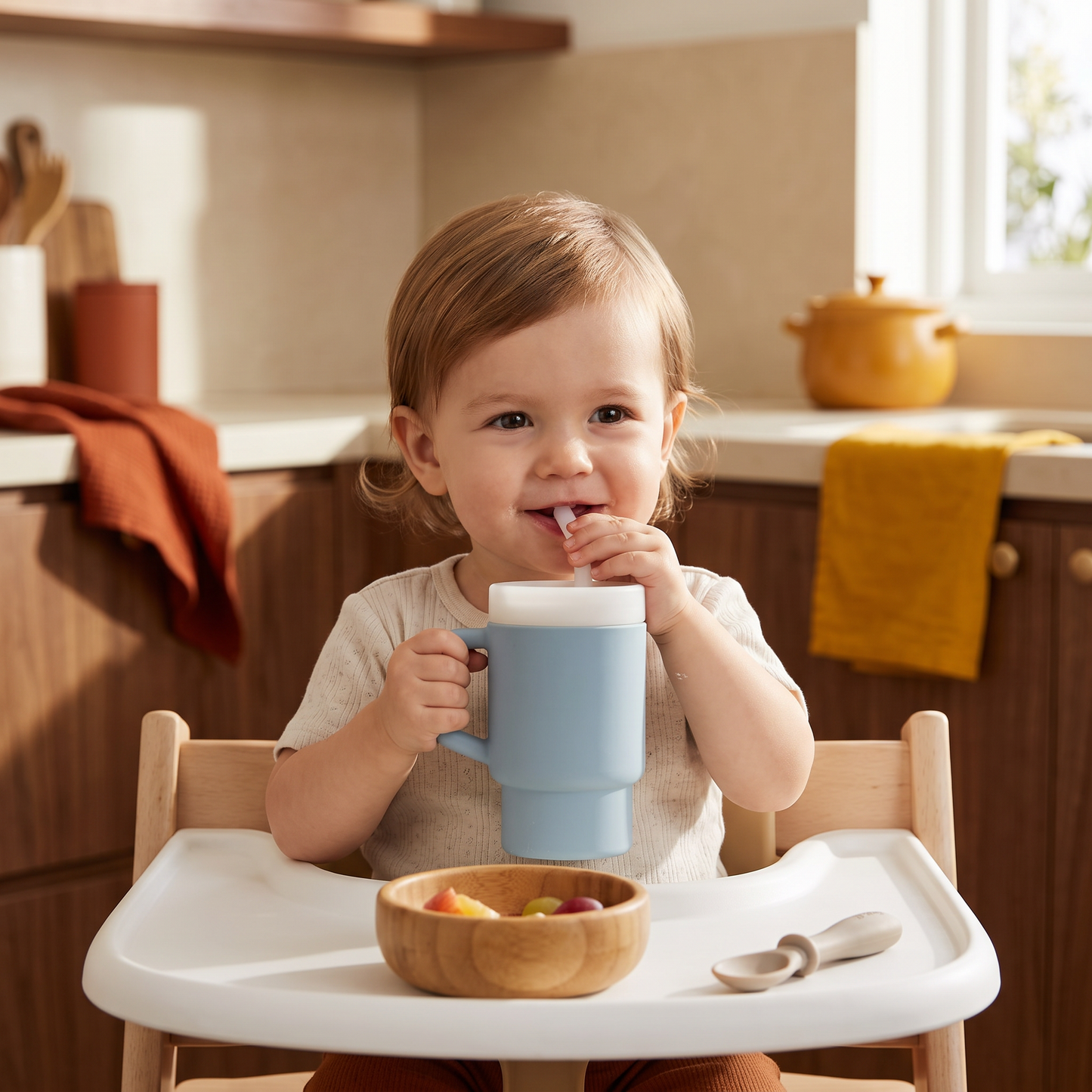 Leakproof Silicone Toddler Straw Cup
