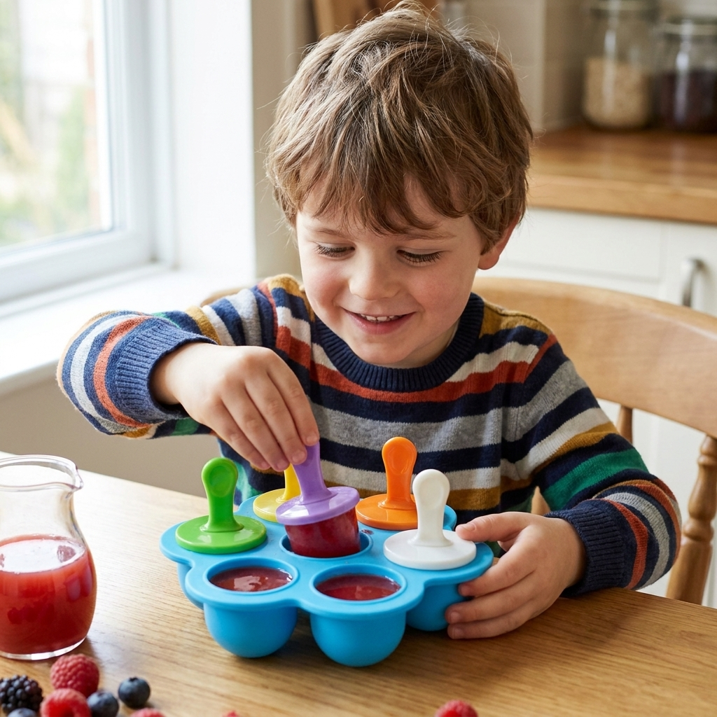 7-Piece Silicone Popsicle Mold – Reusable Ice Pop Maker for Kids