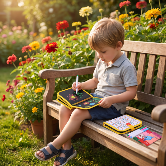 Portable reusable drawing book for children