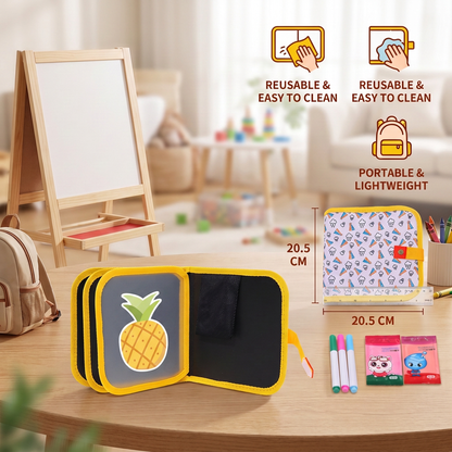 Portable reusable drawing book for children
