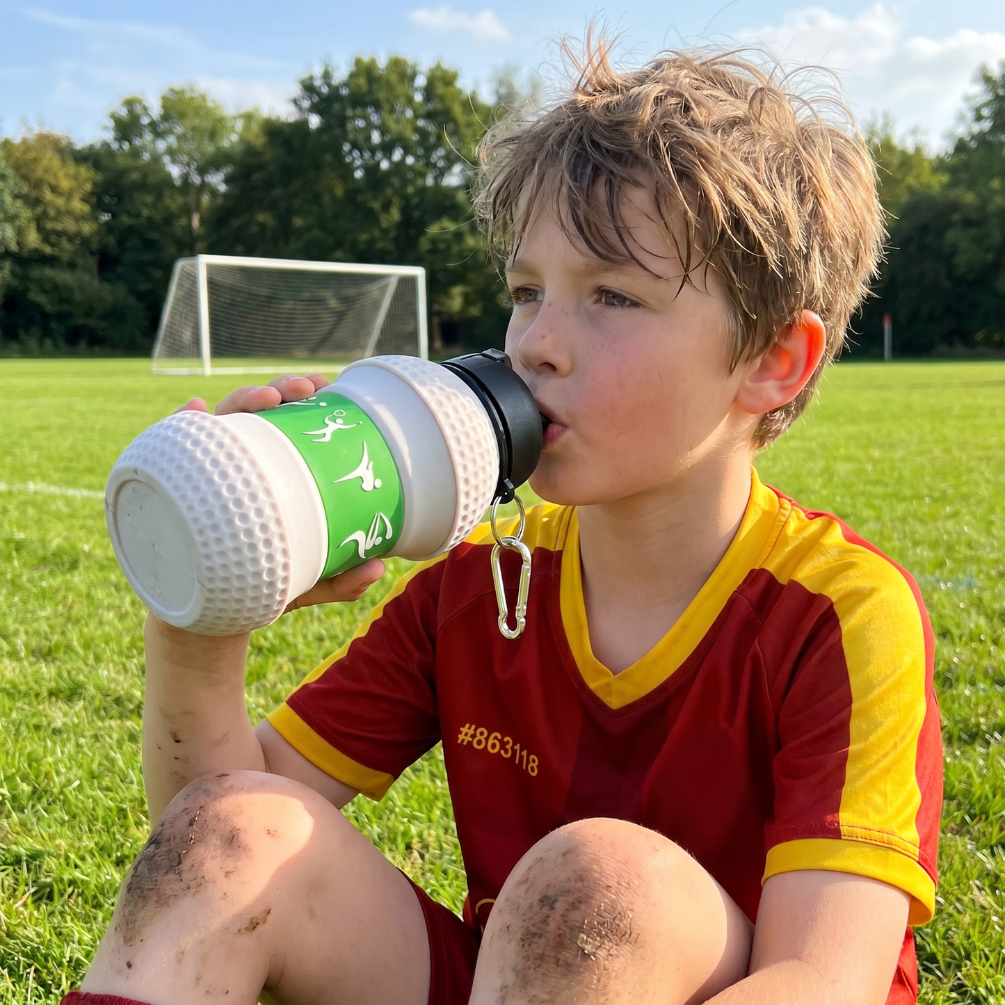 Foldable & Durable Silicone Football Water Bottle