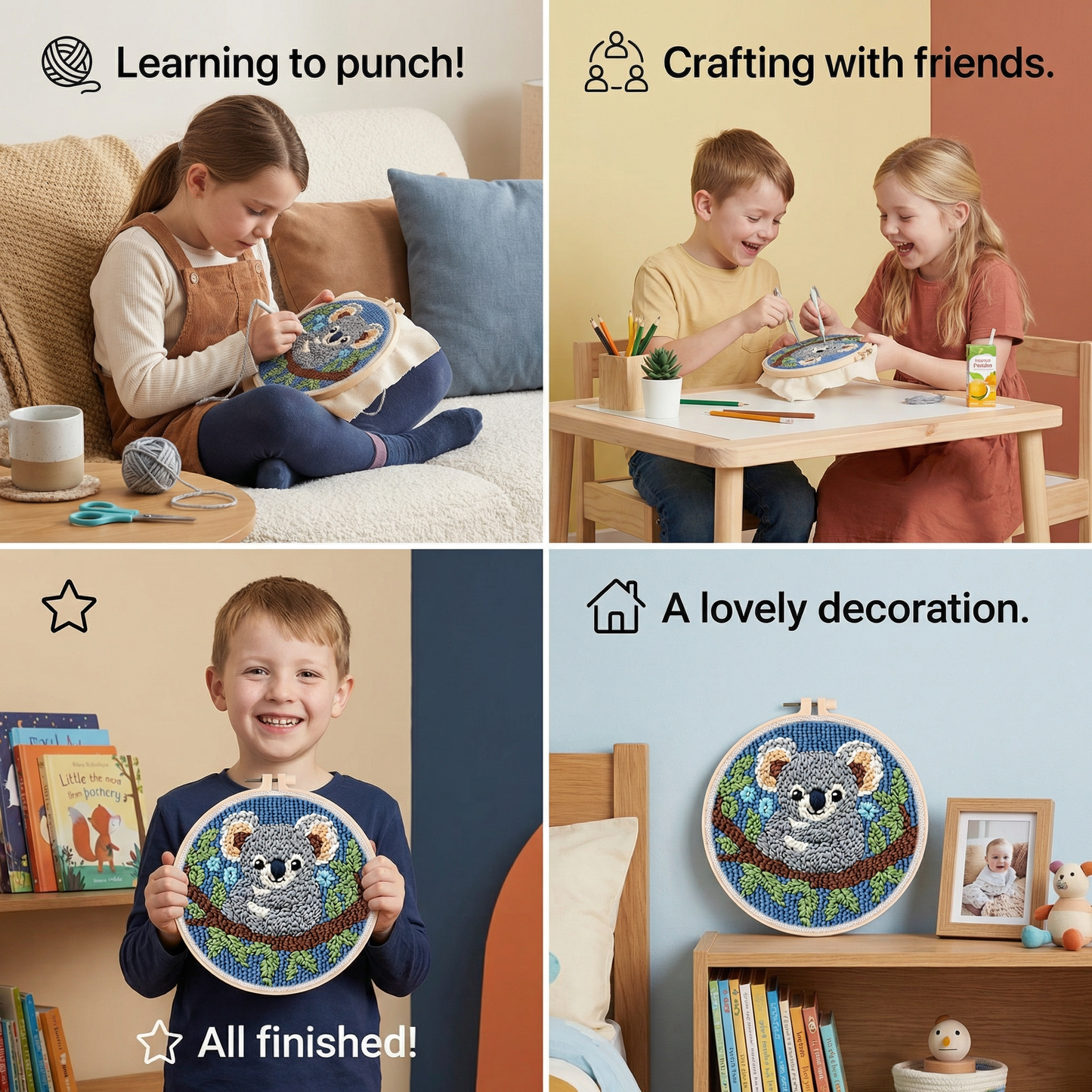 Punch Needle Embroidery Starter Kit – Beginner DIY Set with Beautiful Patterns