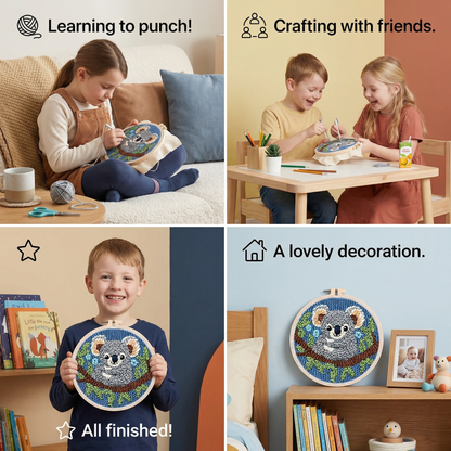 Punch Needle Embroidery Starter Kit – Beginner DIY Set with Beautiful Patterns