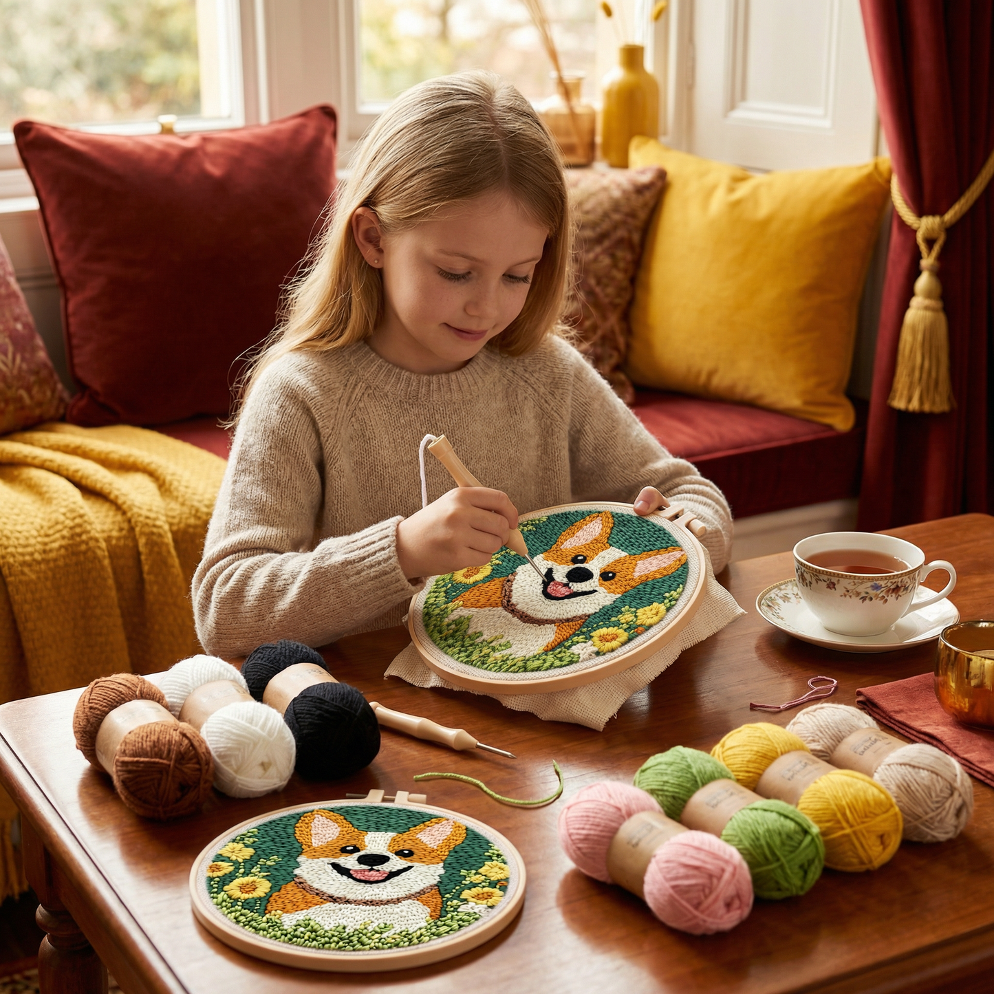 Punch Needle Embroidery Starter Kit – Beginner DIY Set with Beautiful Patterns