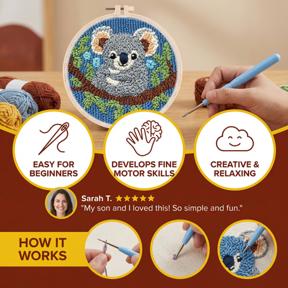 Punch Needle Embroidery Starter Kit – Beginner DIY Set with Beautiful Patterns