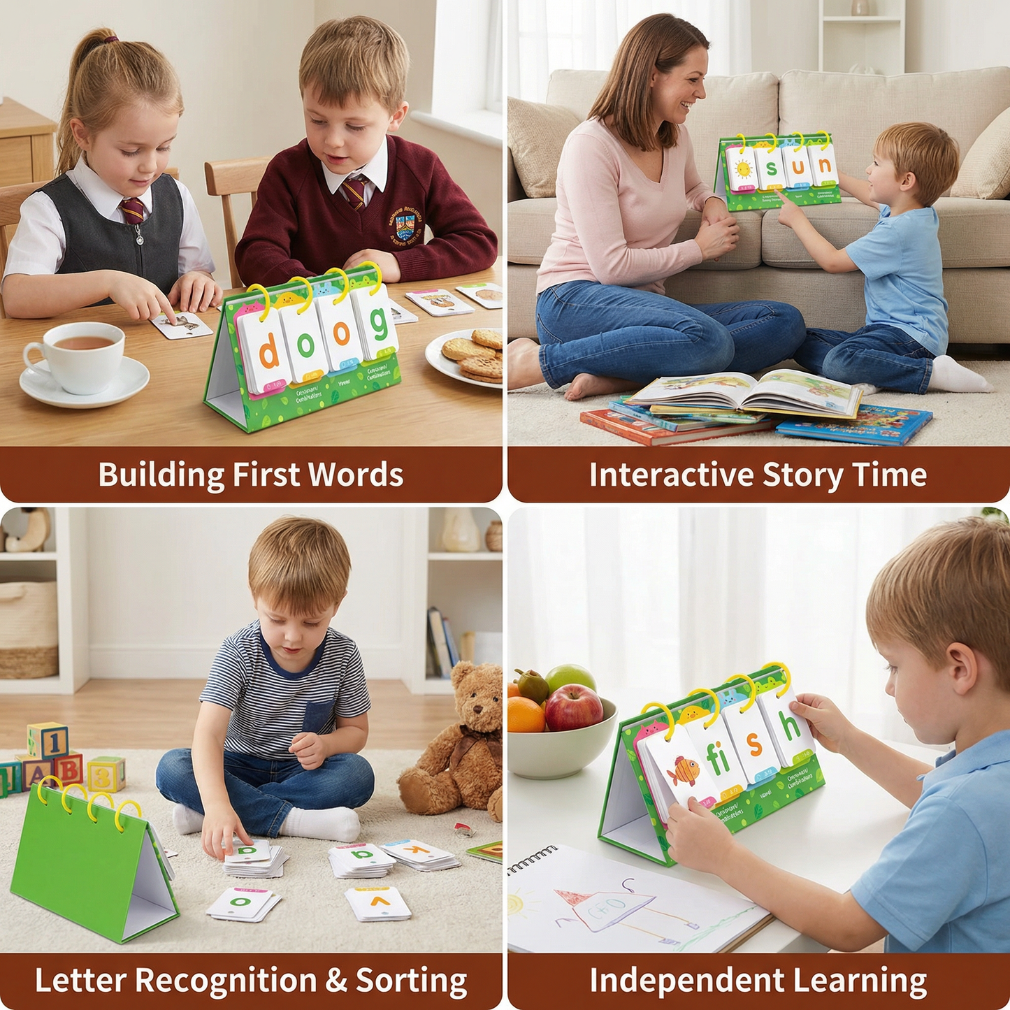 Learning Card Set for Kids – Flashcards for Word Building & Language Development
