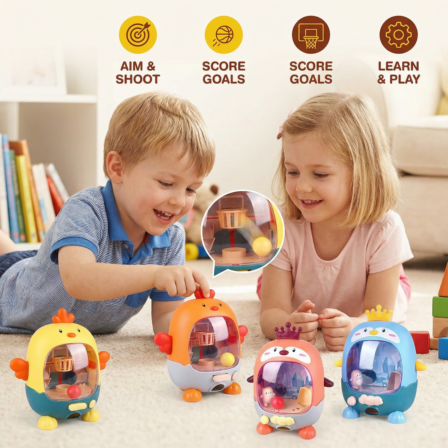 Interactive Chicken Ball Game for Kids – Aim, Shoot & Score Learning Toy