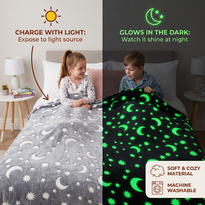 Shimmering Star Blanket – Glow-in-the-Dark Cozy Blanket