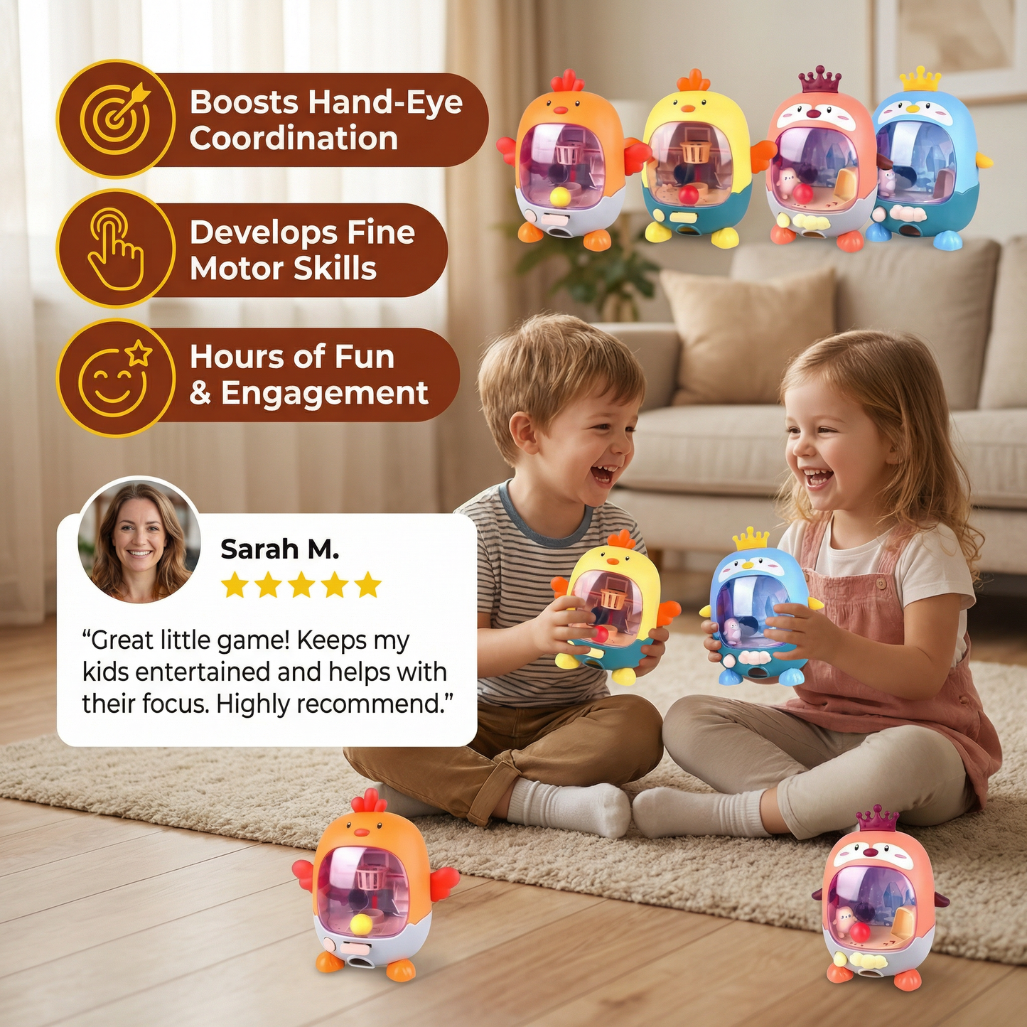 Interactive Chicken Ball Game for Kids – Aim, Shoot & Score Learning Toy