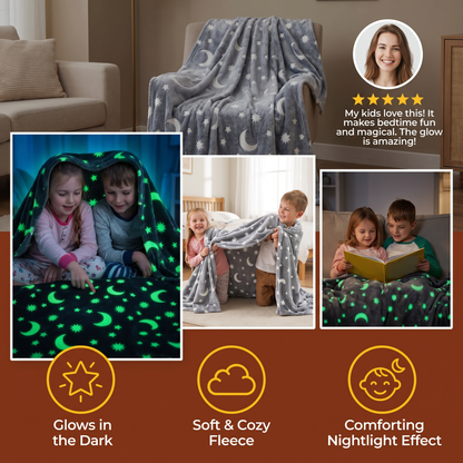 Shimmering Star Blanket – Glow-in-the-Dark Cozy Blanket