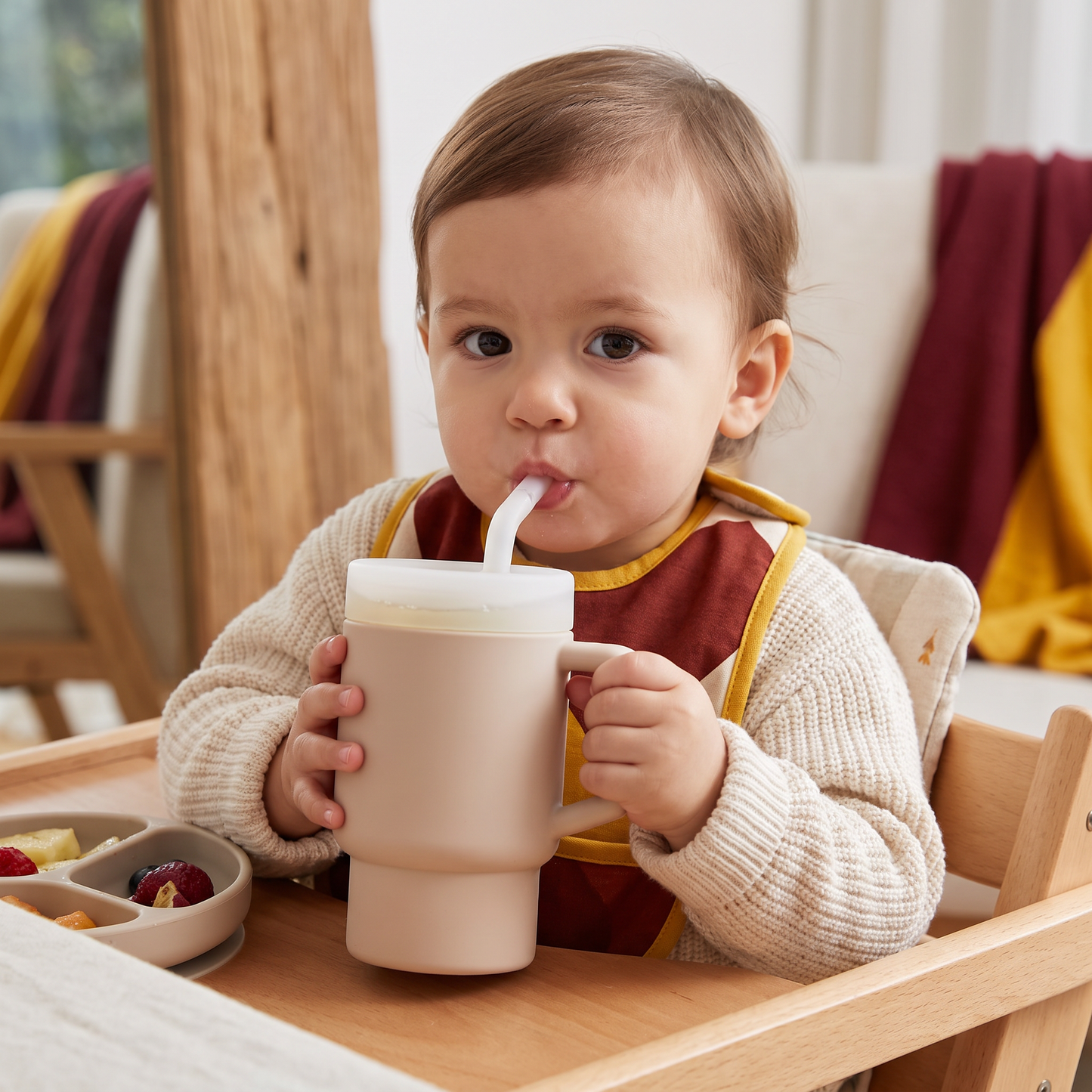 Leakproof Silicone Toddler Straw Cup