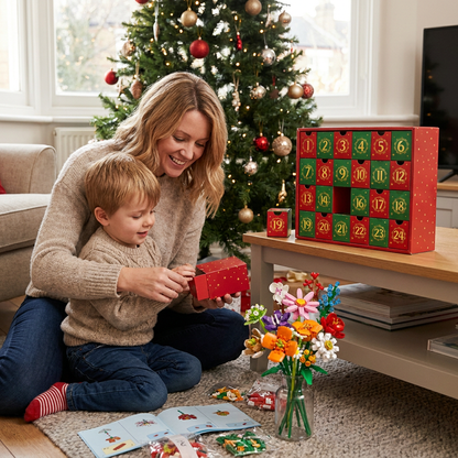 Christmas Building Block Flower Bouquet Advent Calendar