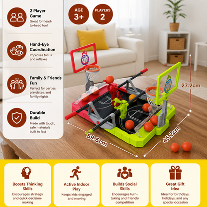 Mini Basketball Battle Game – 2-Player Tabletop Hoops Challenge
