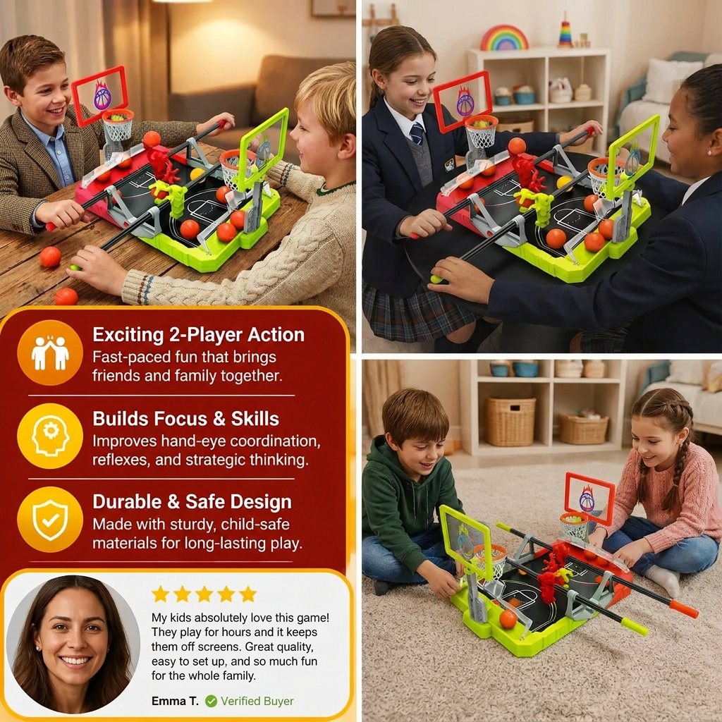 Mini Basketball Battle Game – 2-Player Tabletop Hoops Challenge