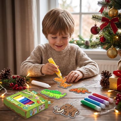 DIY Christmas No-Bake Glue Painting Ornament Craft Kit for Kids