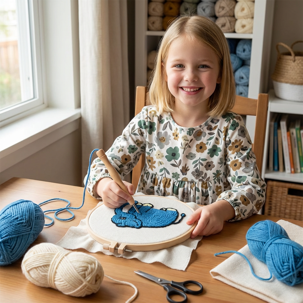 Punch Needle Embroidery Starter Kit – Beginner DIY Set with Beautiful Patterns