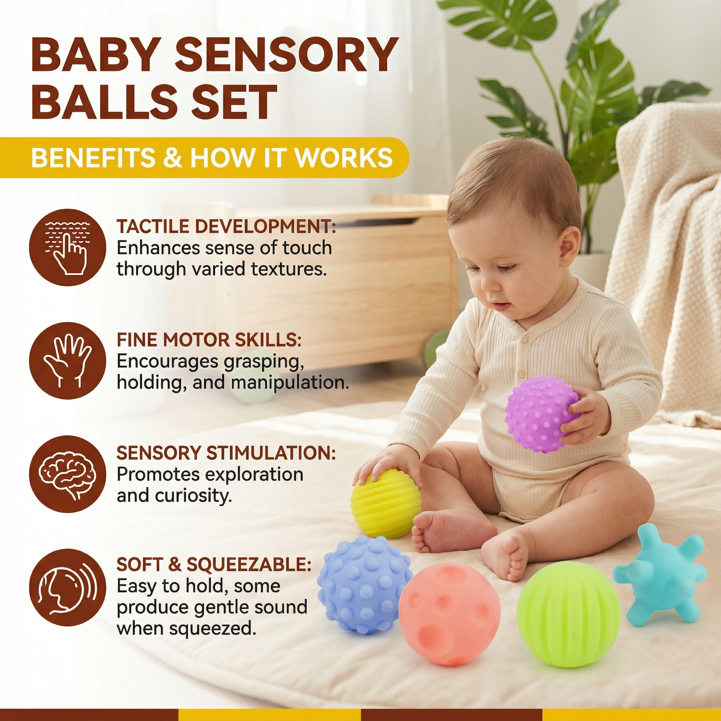 Baby Sensory Balls Set – Textured Touch & Feel Toy for Tactile Development