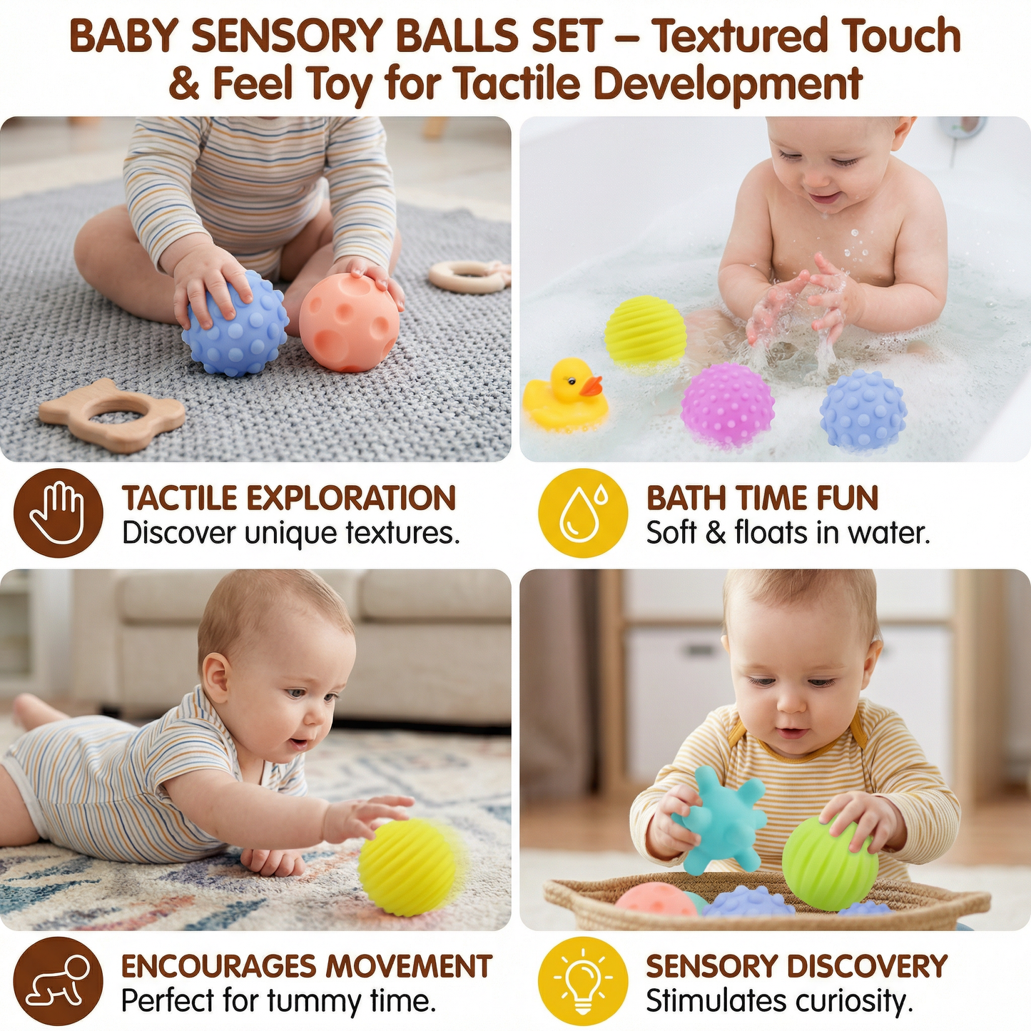 Baby Sensory Balls Set – Textured Touch & Feel Toy for Tactile Development