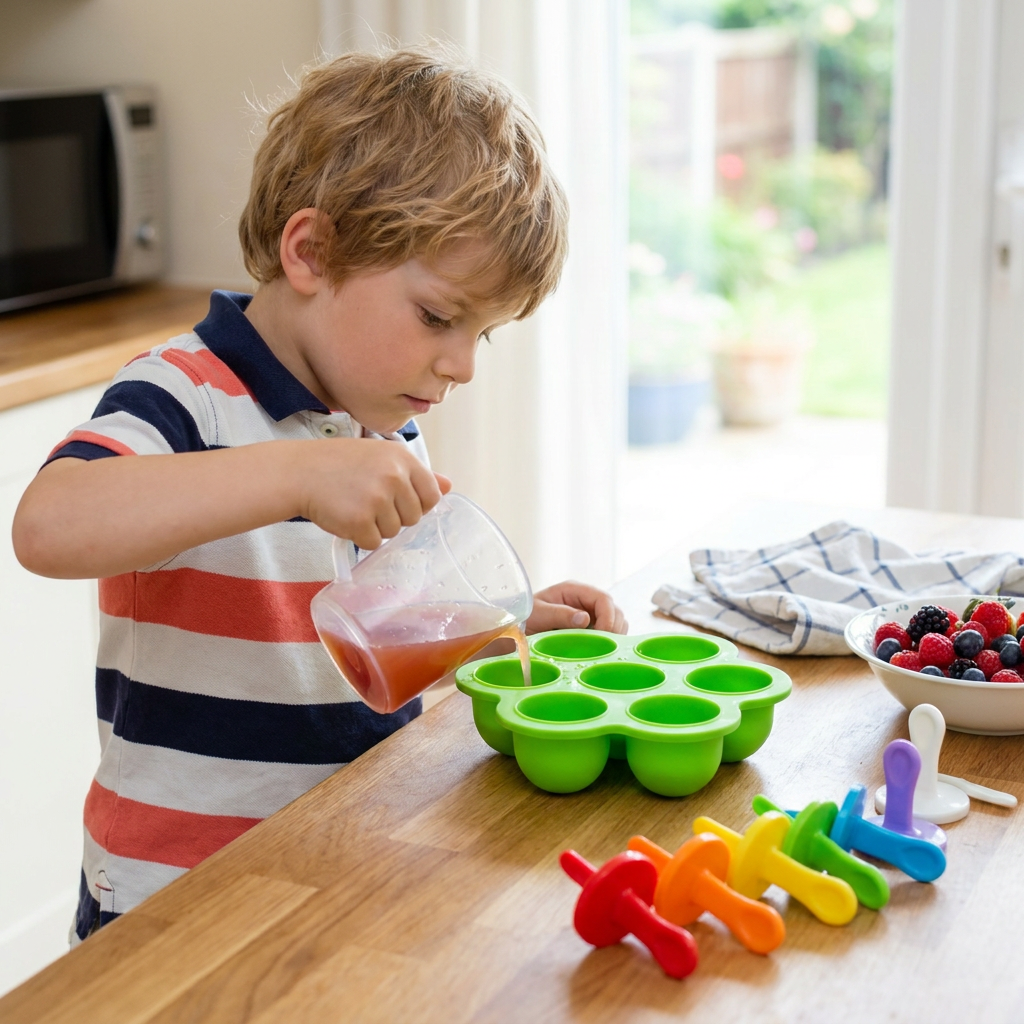 7-Piece Silicone Popsicle Mold – Reusable Ice Pop Maker for Kids