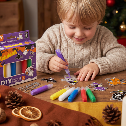 DIY Christmas No-Bake Glue Painting Ornament Craft Kit for Kids