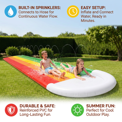 Rainbow Water Slide – Inflatable Outdoor Slide for Kids & Family