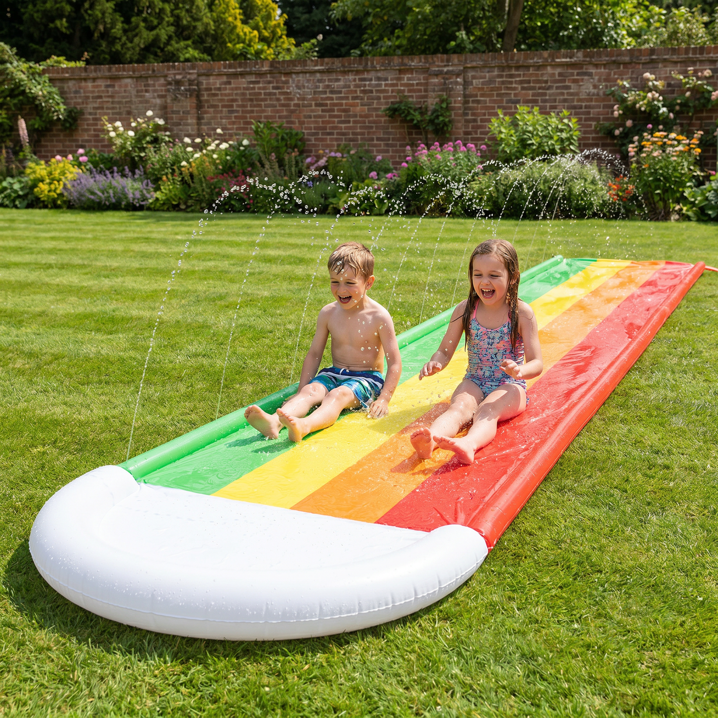 Rainbow Water Slide – Inflatable Outdoor Slide for Kids & Family