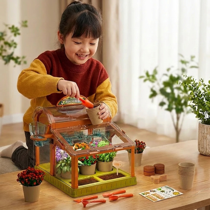LED Acrylic Kids Greenhouse – Indoor Plant Growing Kit for Learning & Fun