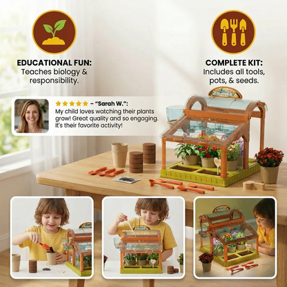 LED Acrylic Kids Greenhouse – Indoor Plant Growing Kit for Learning & Fun