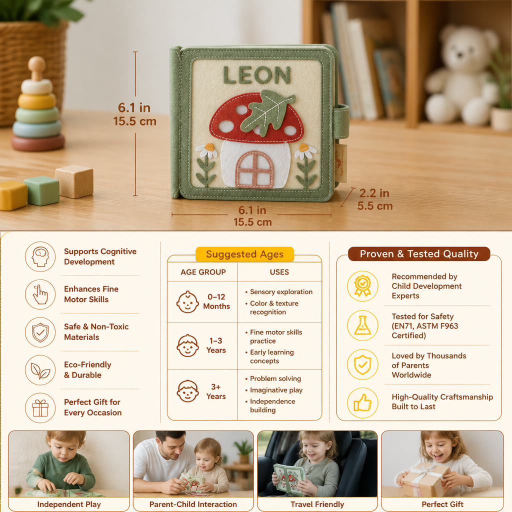 Kids Felt Book Personalized