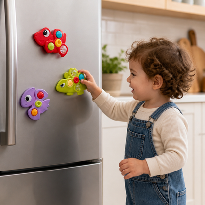 Dinosaur Suction Cup Spinner Toy for Babies & Toddlers Set of 3
